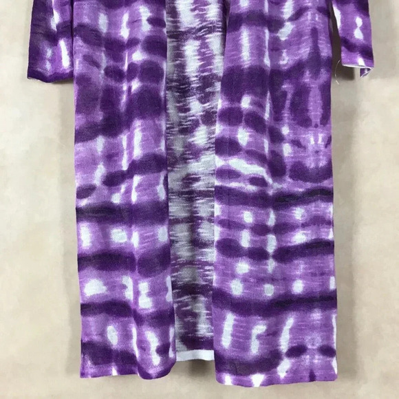 INC Purple Tie Dye Lightweight Duster Cardigan Size SMALL - Picture 7 of 11